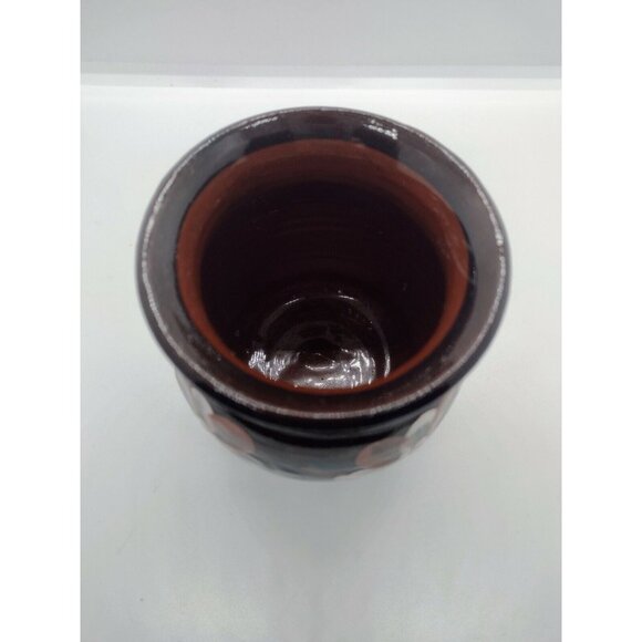 Haseley Manor Redware Studio Art Pottery Floral Vase Isle of Wight Vintage 4in - Picture 3 of 4